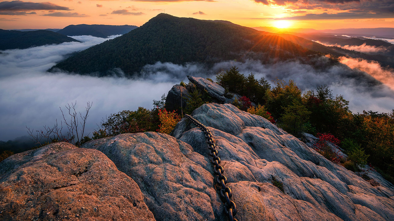 Aerial or elevated view of Kentucky land for sale at Misty Mountain